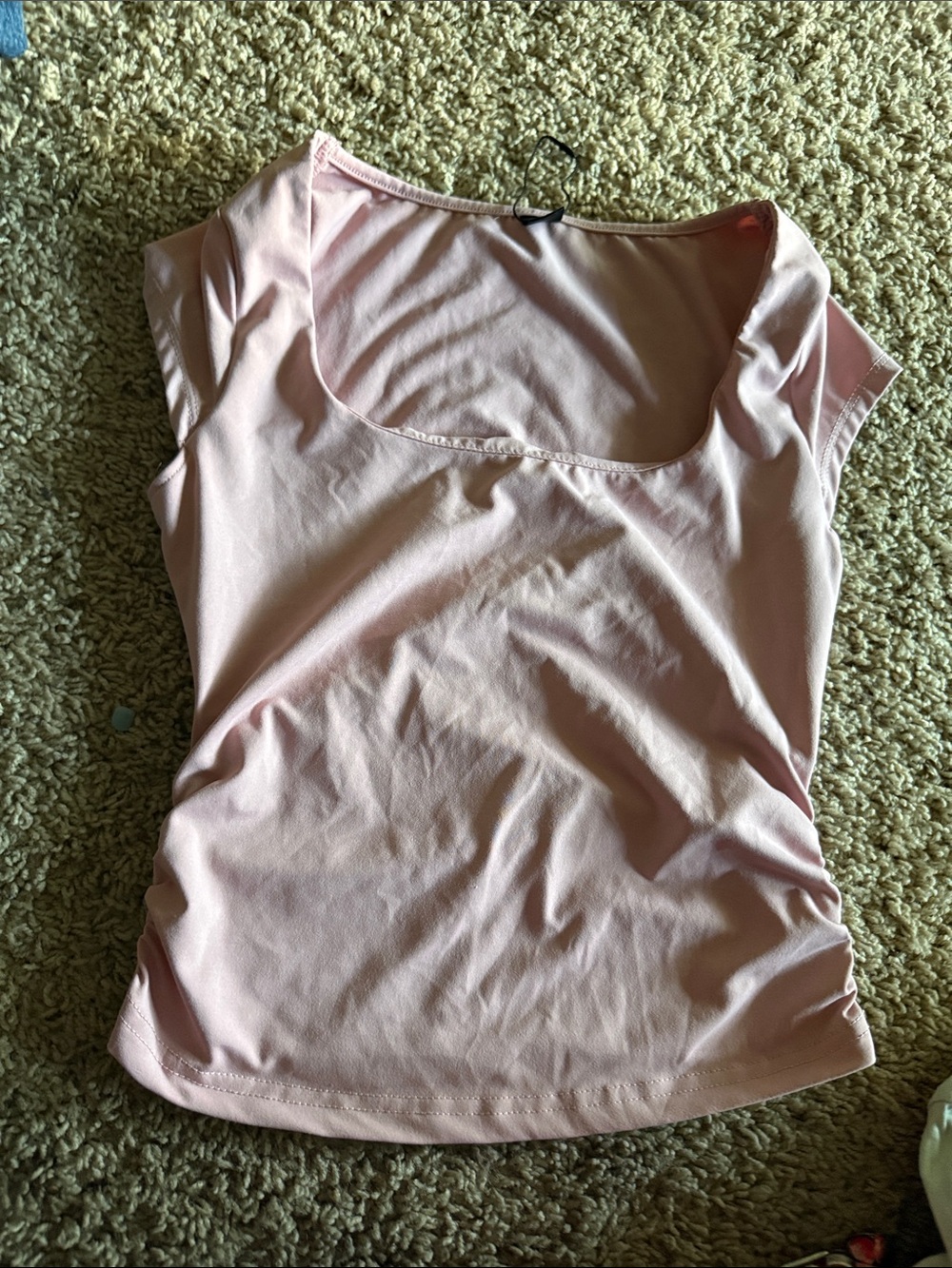 SHEIN Pale Pink Scoop Neck Cap Sleeve Tank Top